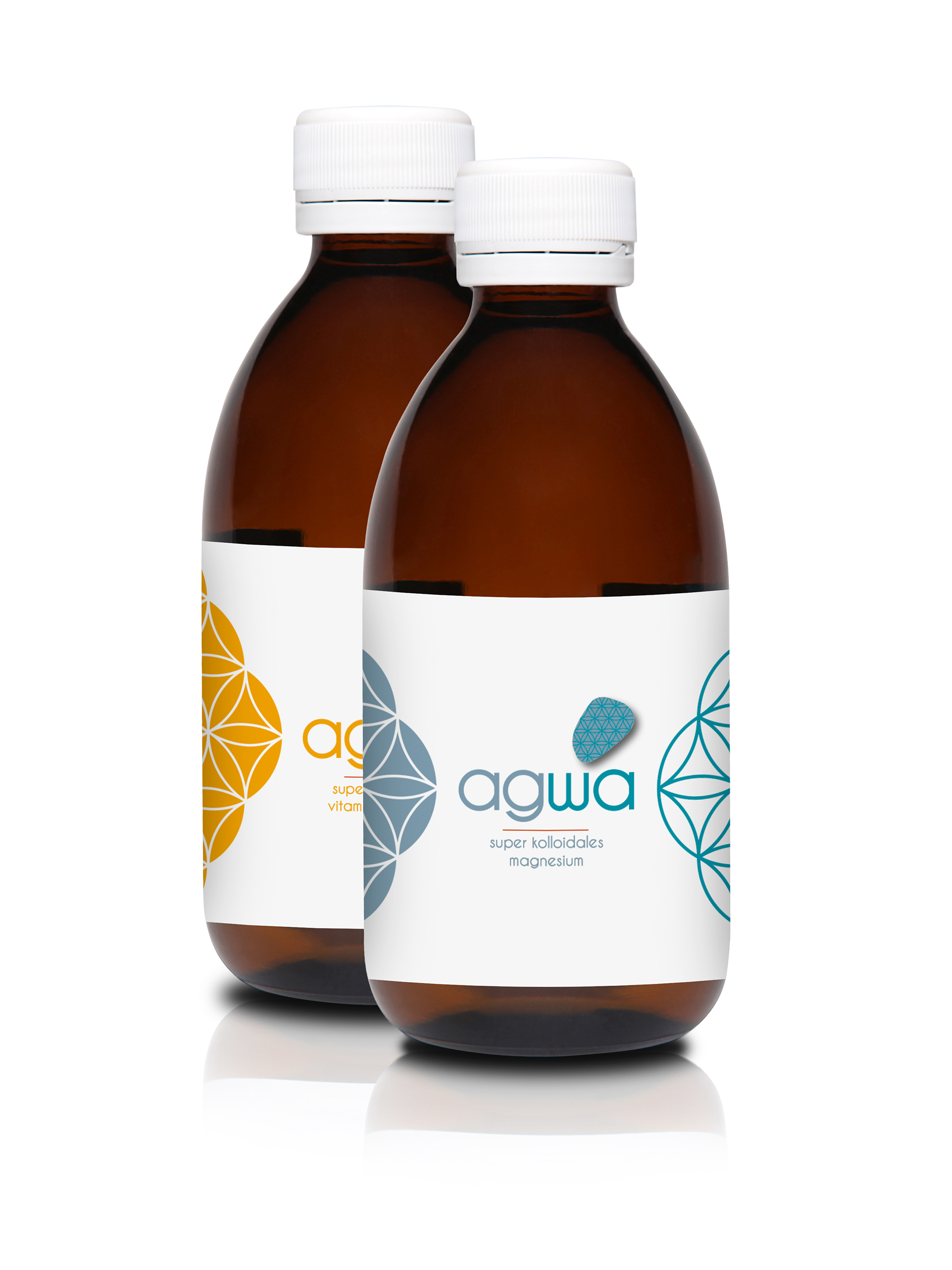 Agwa 250ml Flaschen hintereinander versetzt